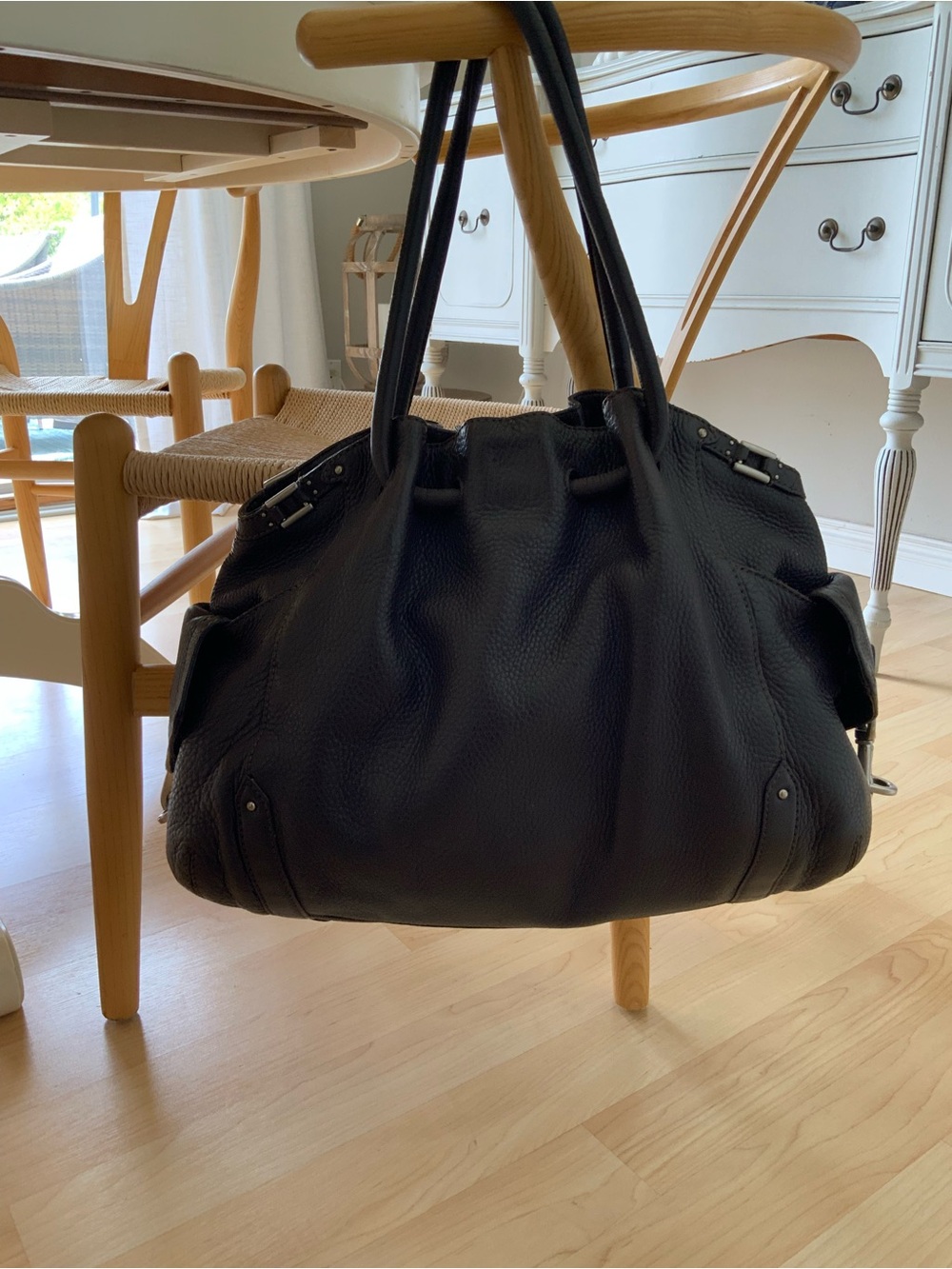 Cole Haan Dark Brown Pebbled Leather Shoulder Bag - Picture 7 of 10